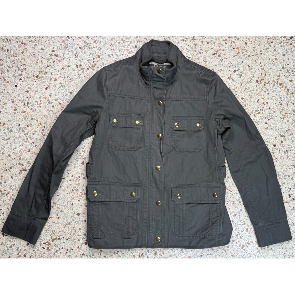 J.Crew Women's Relaxed Boyfriend Full Zip‎ Green Field Jacket Size Medium